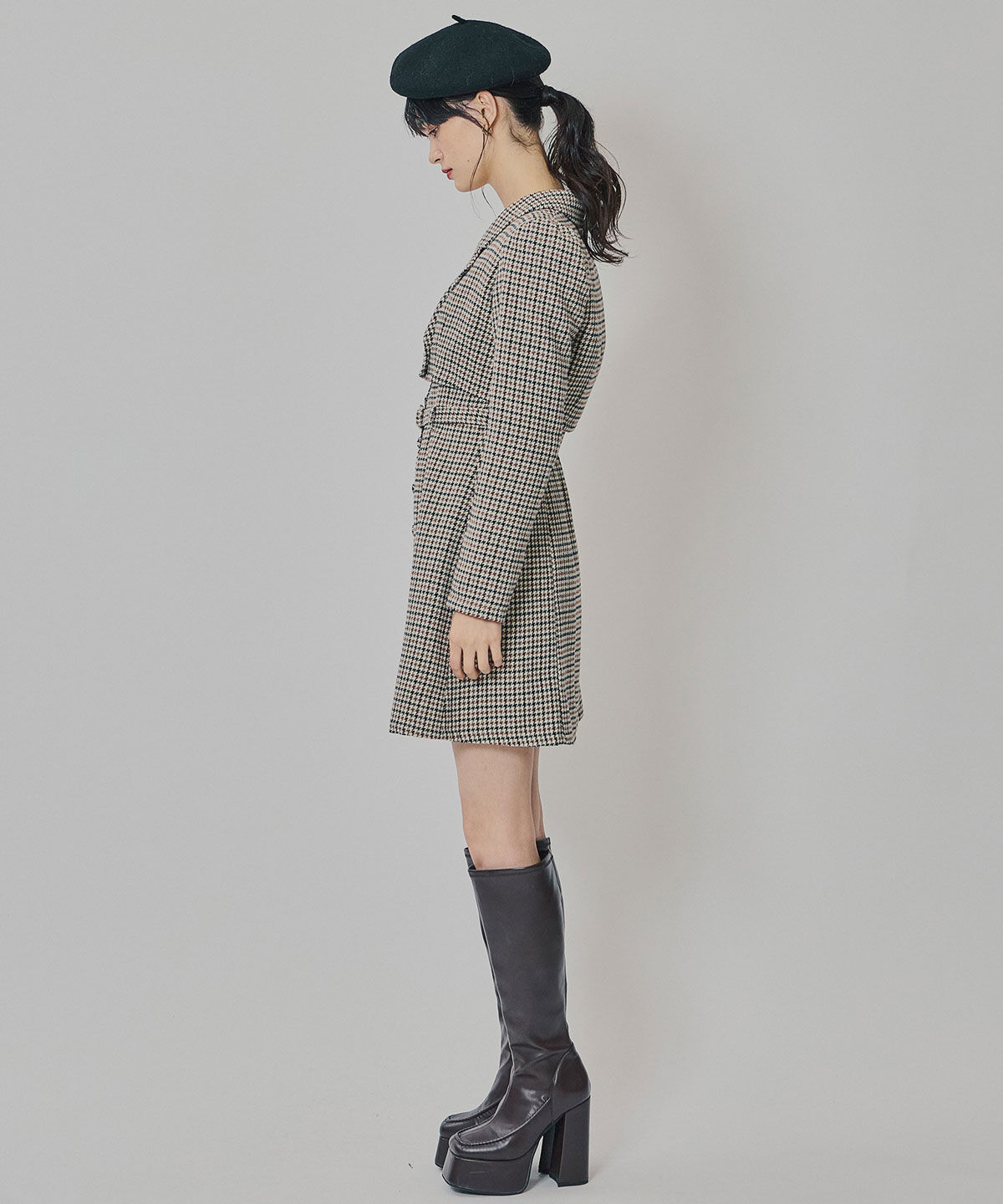 REDYAZEL「ハウンドトゥースショートジャケット&times;ミニワンピース」|ワンピース|
