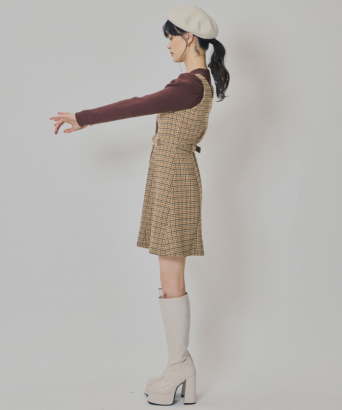 REDYAZEL「ハウンドトゥースショートジャケット&times;ミニワンピース」|ワンピース|