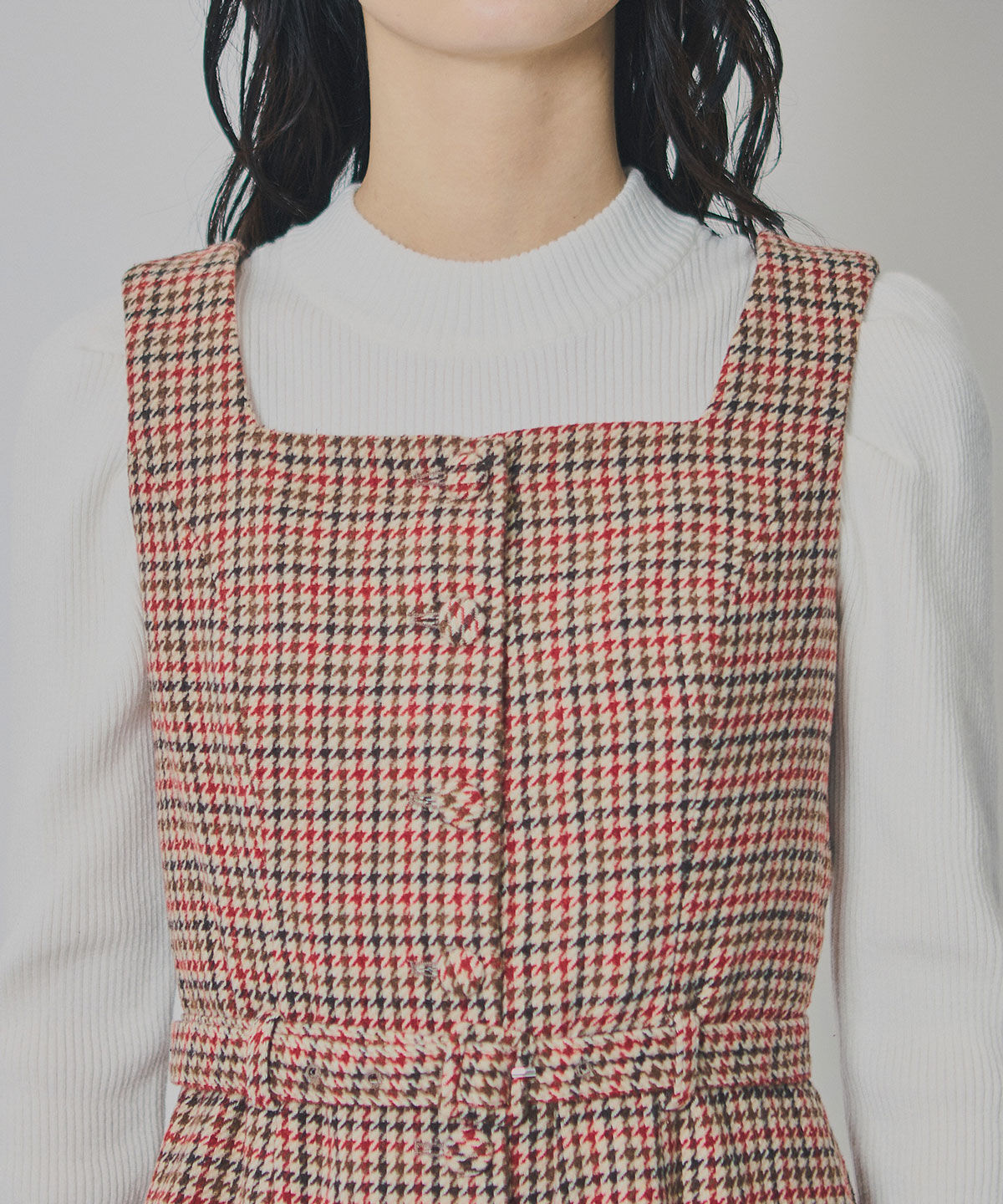 REDYAZEL「ハウンドトゥースショートジャケット&times;ミニワンピース」|ワンピース|