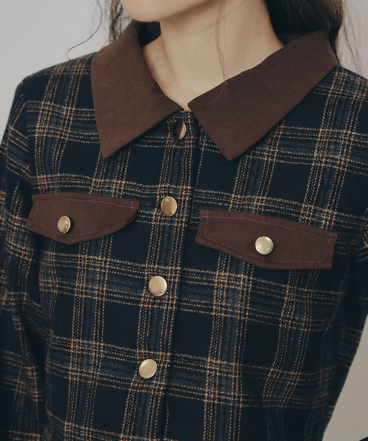 REDYAZEL「クラシカルチェックコンパクトシャツ&times;ロングスカートセットアップ」|ワンピース|