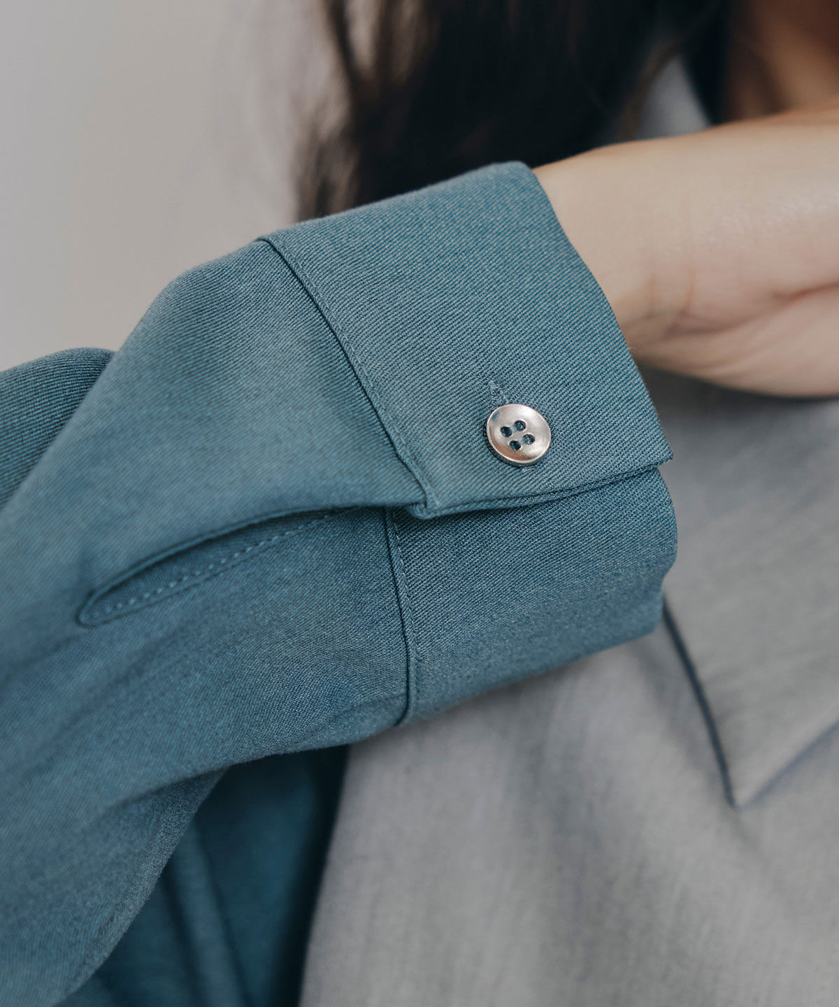 REDYAZEL「カラーブロッキングシャツロングフレアワンピース」|ワンピース|