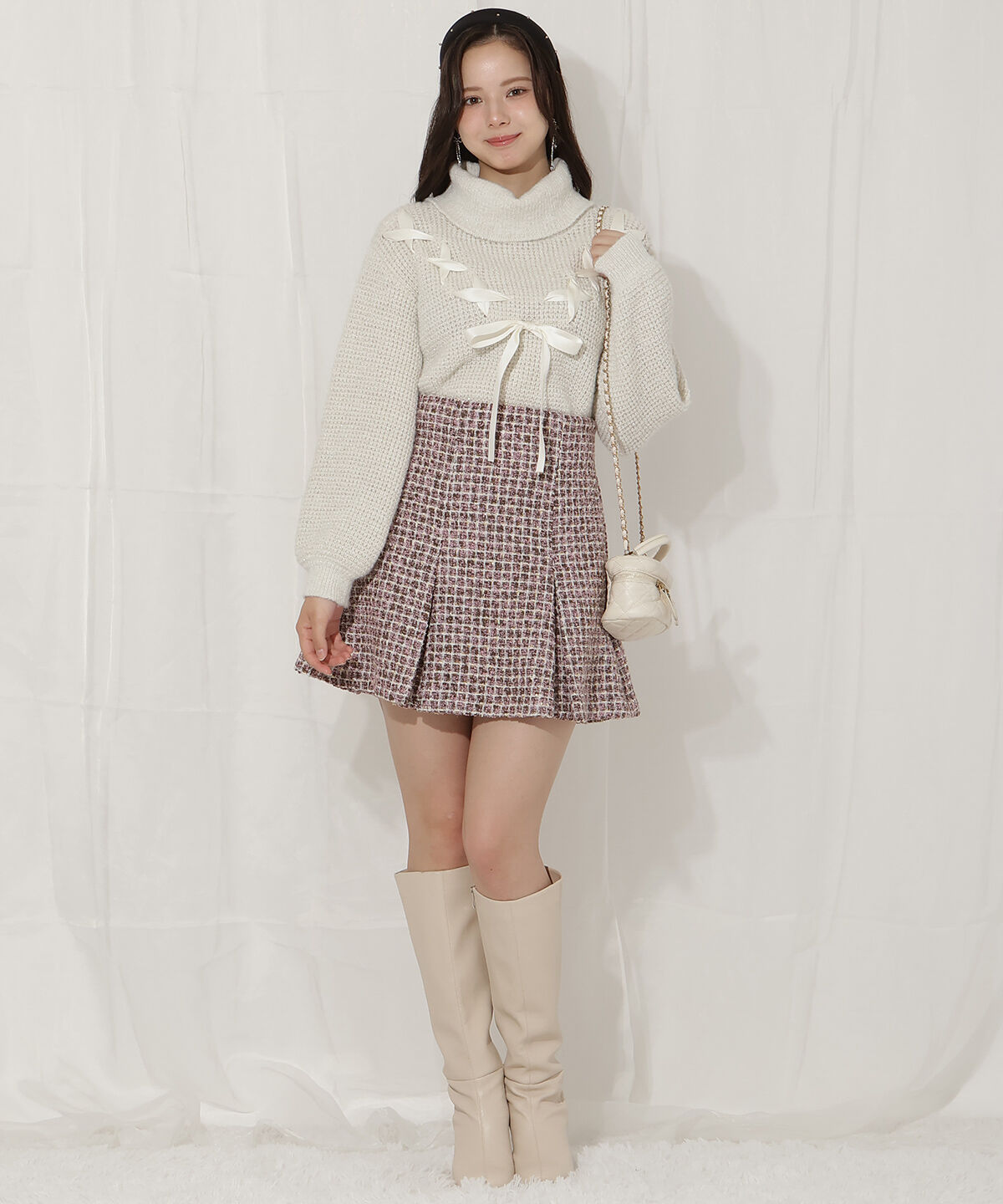 WILLSELECTION「レースアップタートルニット」|ニット・セーター|