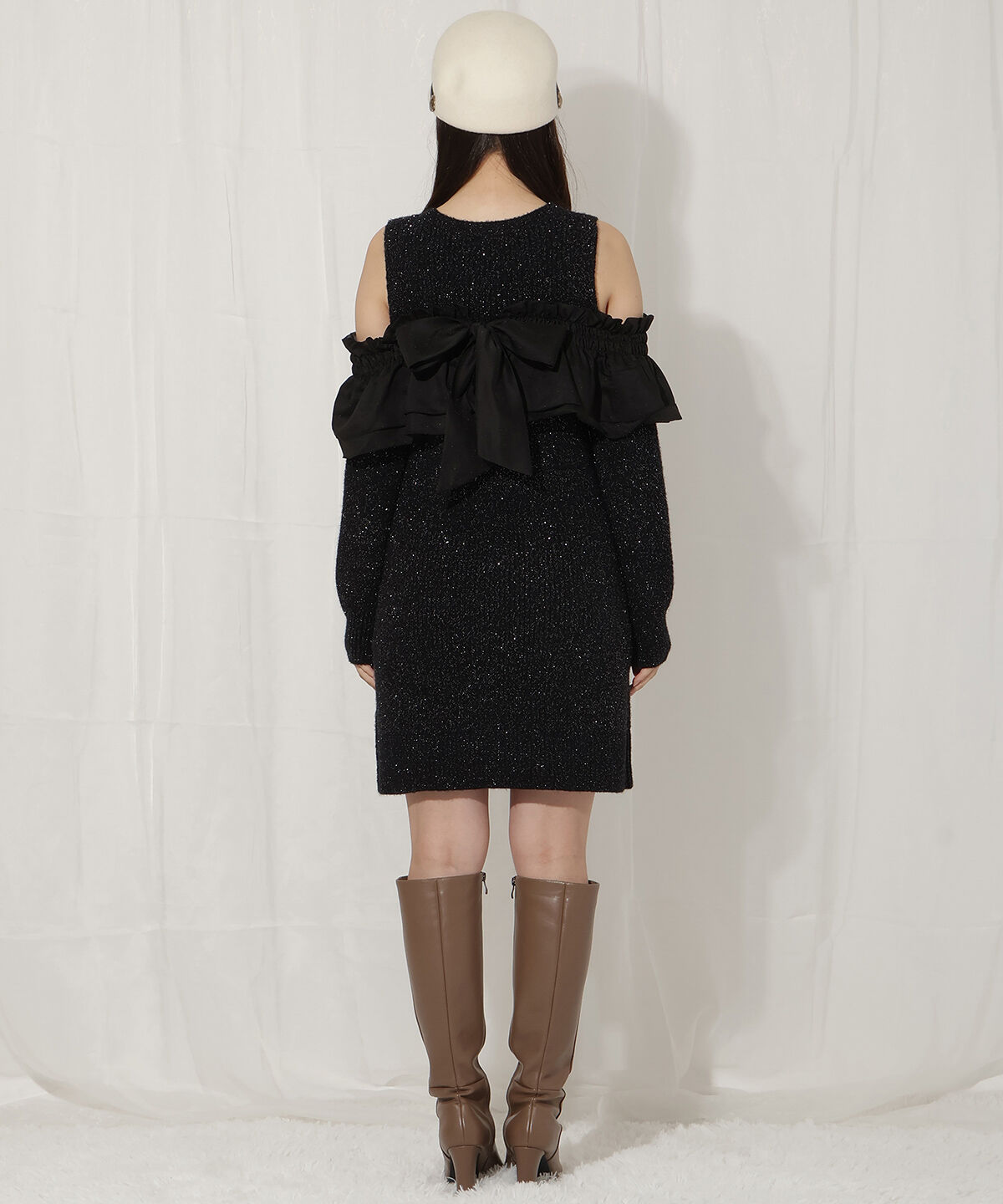 WILLSELECTION「バックリボンオフショルニットワンピース」|ワンピース|