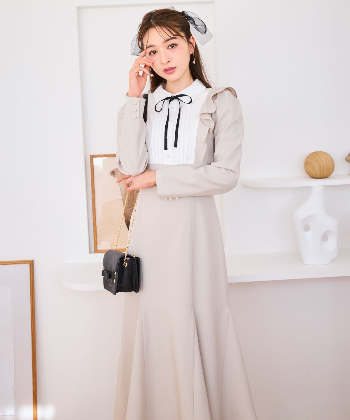 WILLSELECTION「配色ヨークマーメイドワンピース」|ワンピース|ベージュ