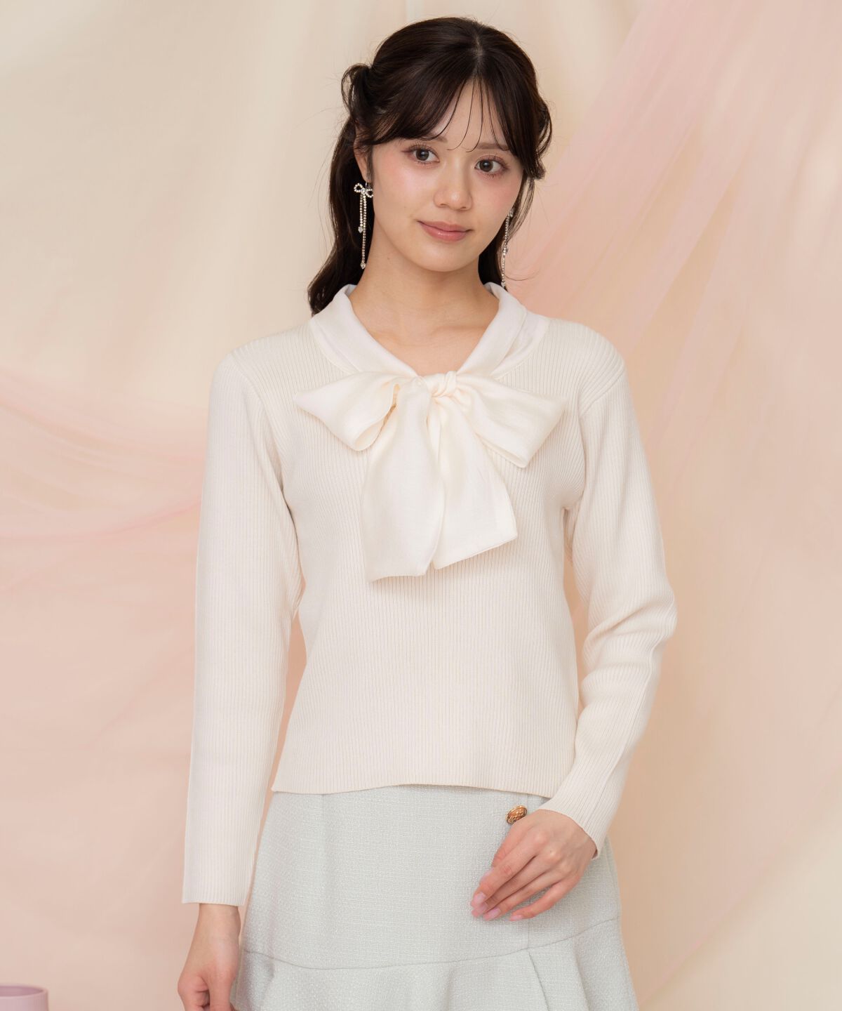 WILLSELECTION「シアーリボンタイプルオーバー」|ニット・セーター|