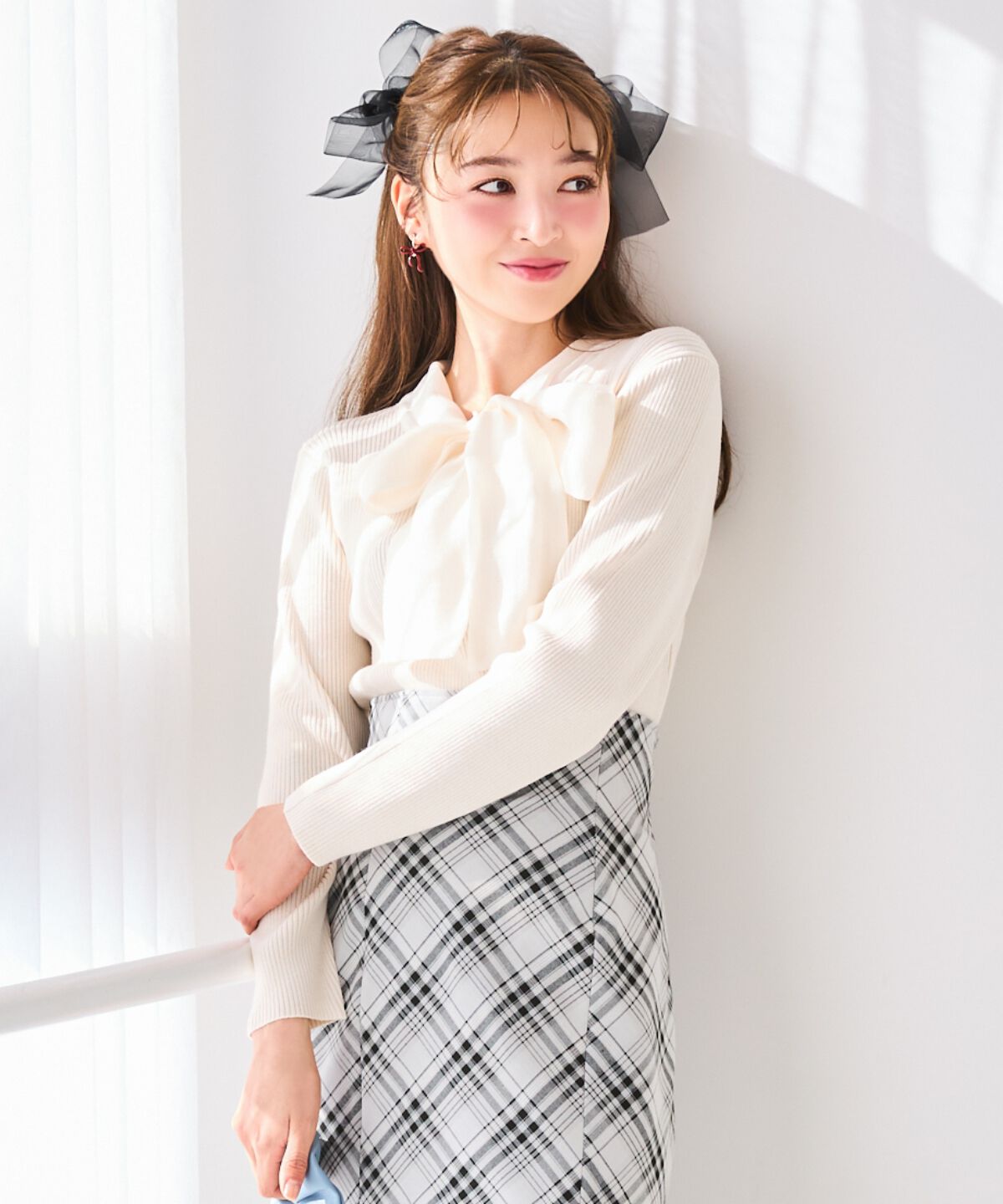 WILLSELECTION「シアーリボンタイプルオーバー」|ニット・セーター|