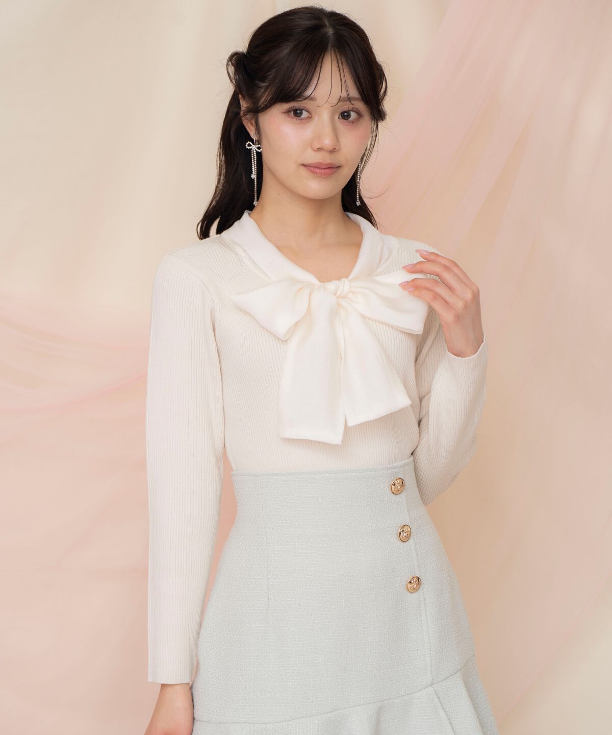 WILLSELECTION「シアーリボンタイプルオーバー」|ニット・セーター|