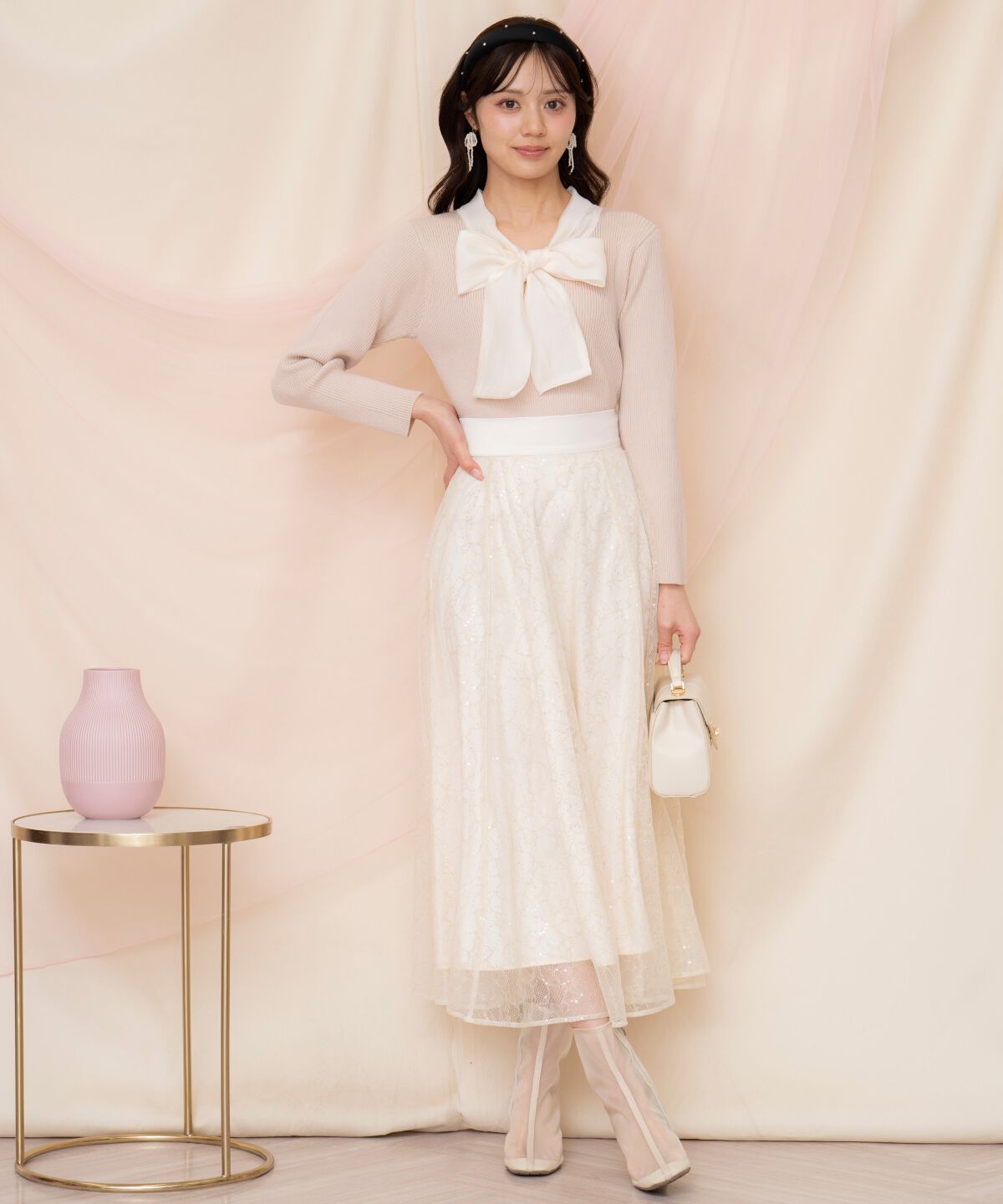 WILLSELECTION「シアーリボンタイプルオーバー」|ニット・セーター|