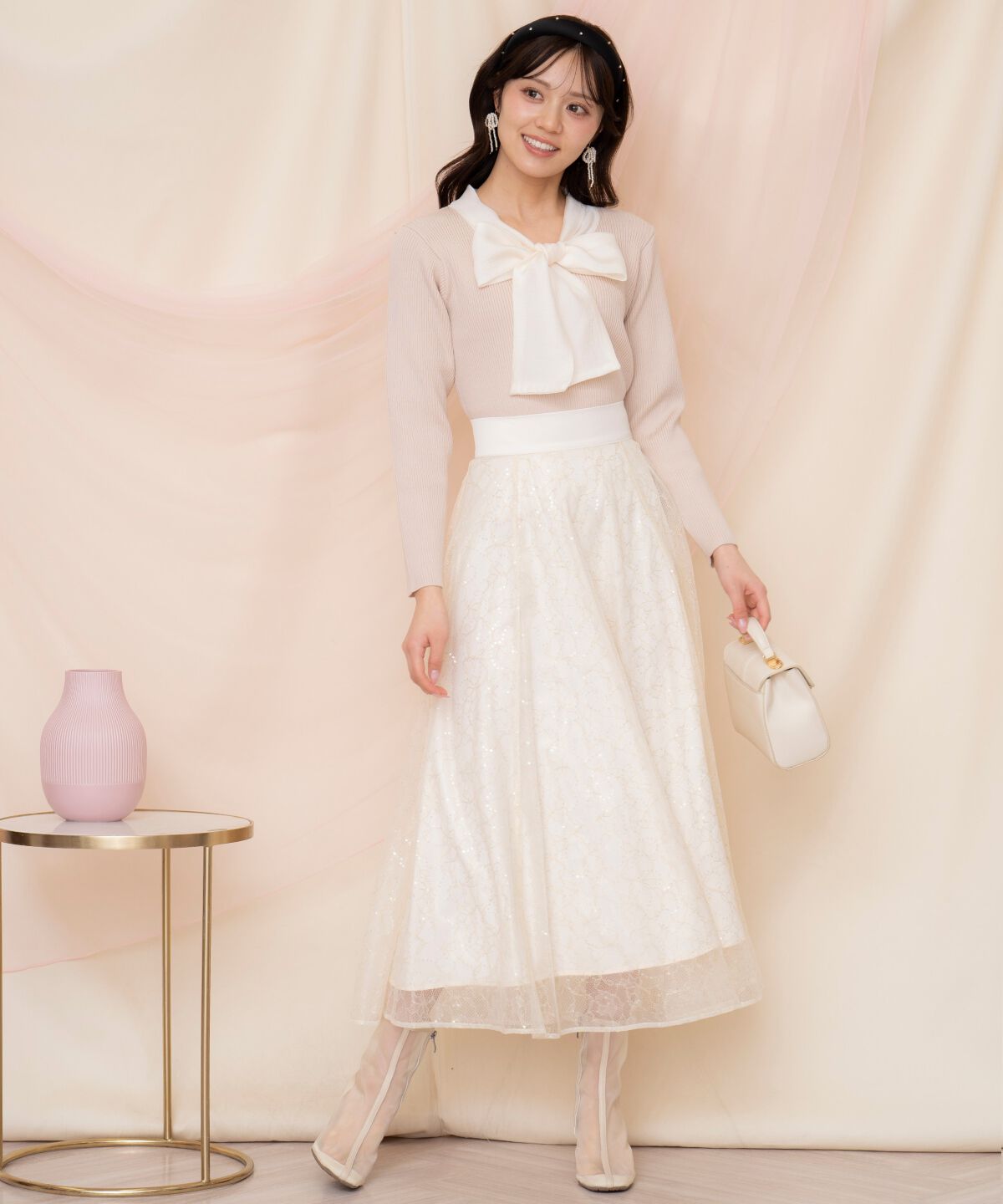 WILLSELECTION「シアーリボンタイプルオーバー」|ニット・セーター|