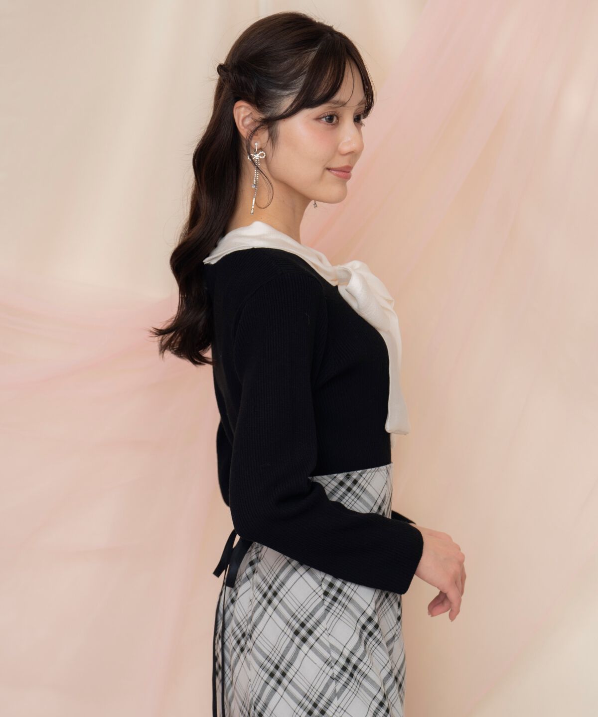 WILLSELECTION「シアーリボンタイプルオーバー」|ニット・セーター|