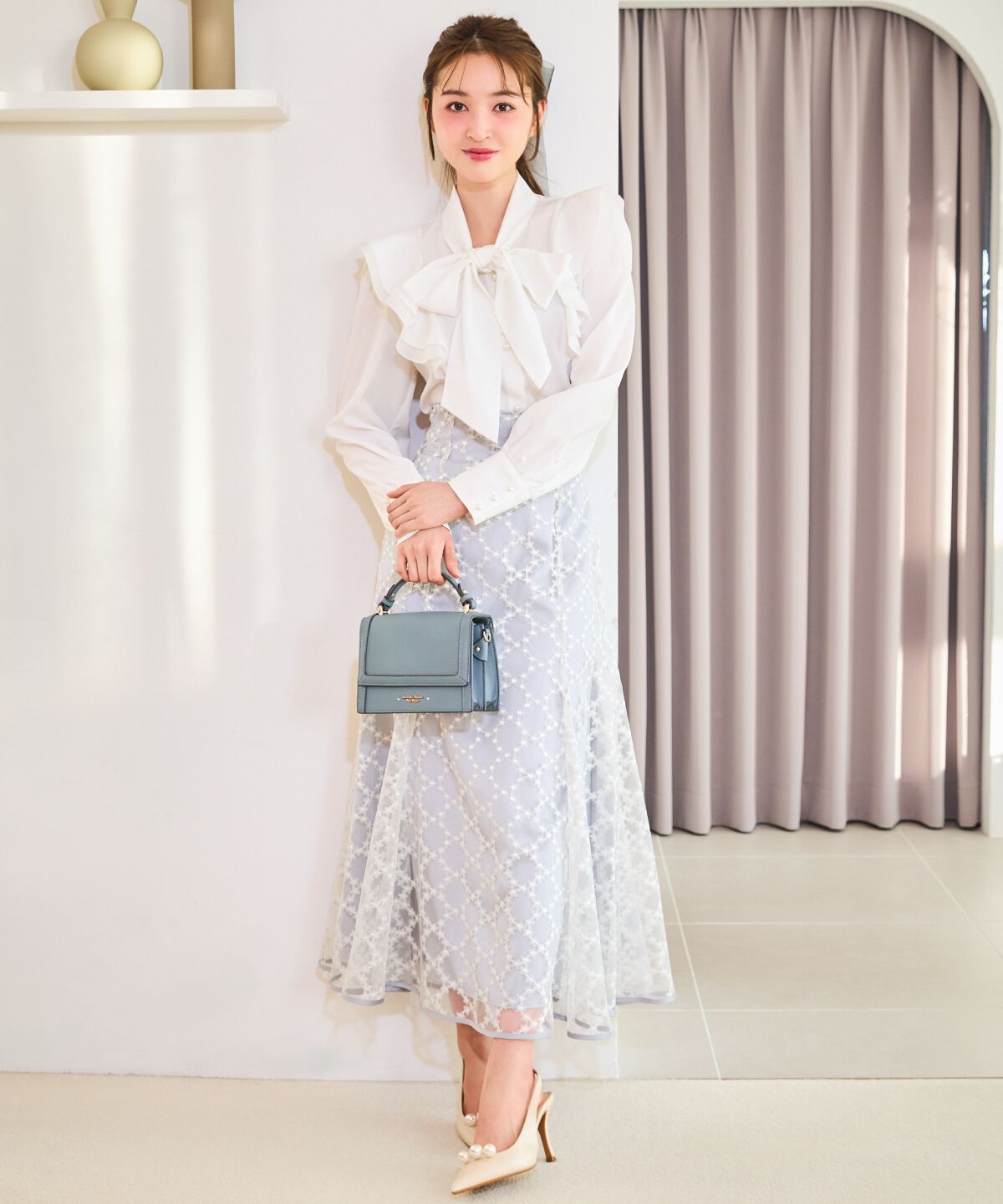 WILLSELECTION「エンブロイダリーチュールソフトマーメイドスカート」|フレア|