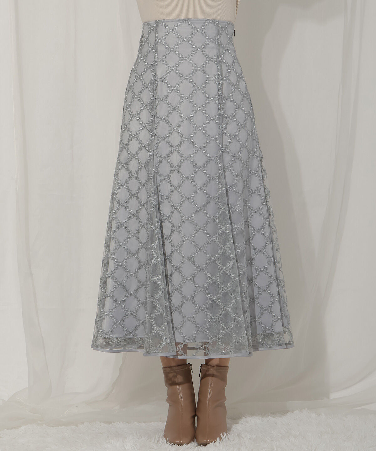 WILLSELECTION「エンブロイダリーチュールソフトマーメイドスカート」|フレア|