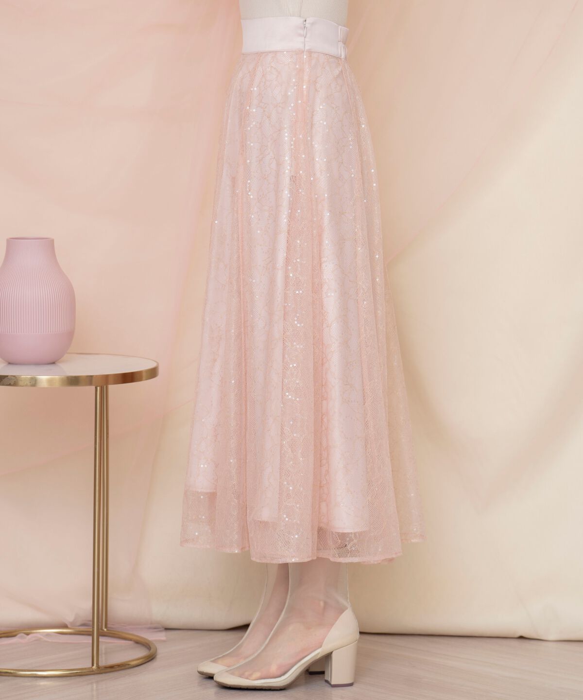 WILLSELECTION「スパンコール付きチュールスカート」|フレア|