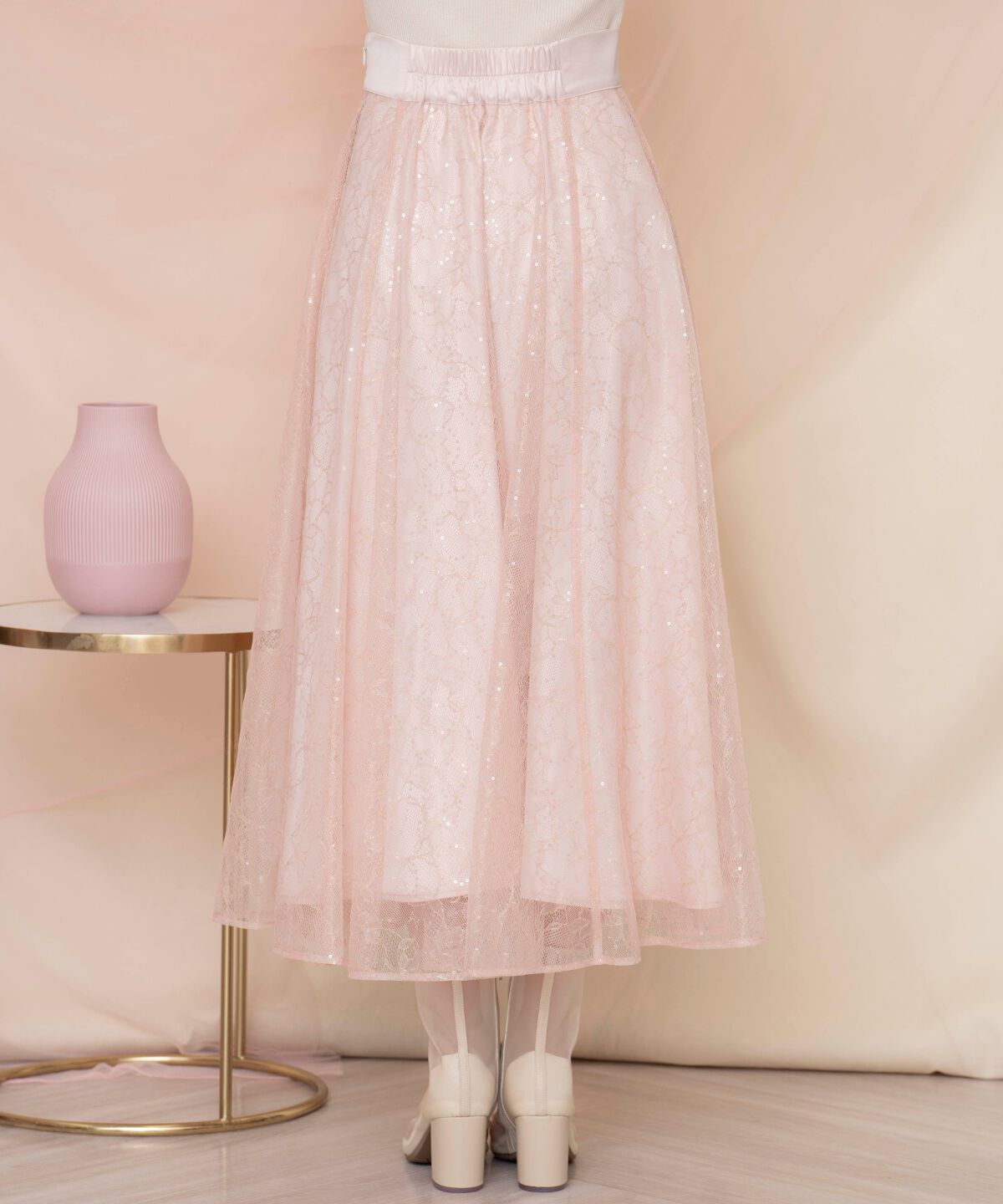 WILLSELECTION「スパンコール付きチュールスカート」|フレア|