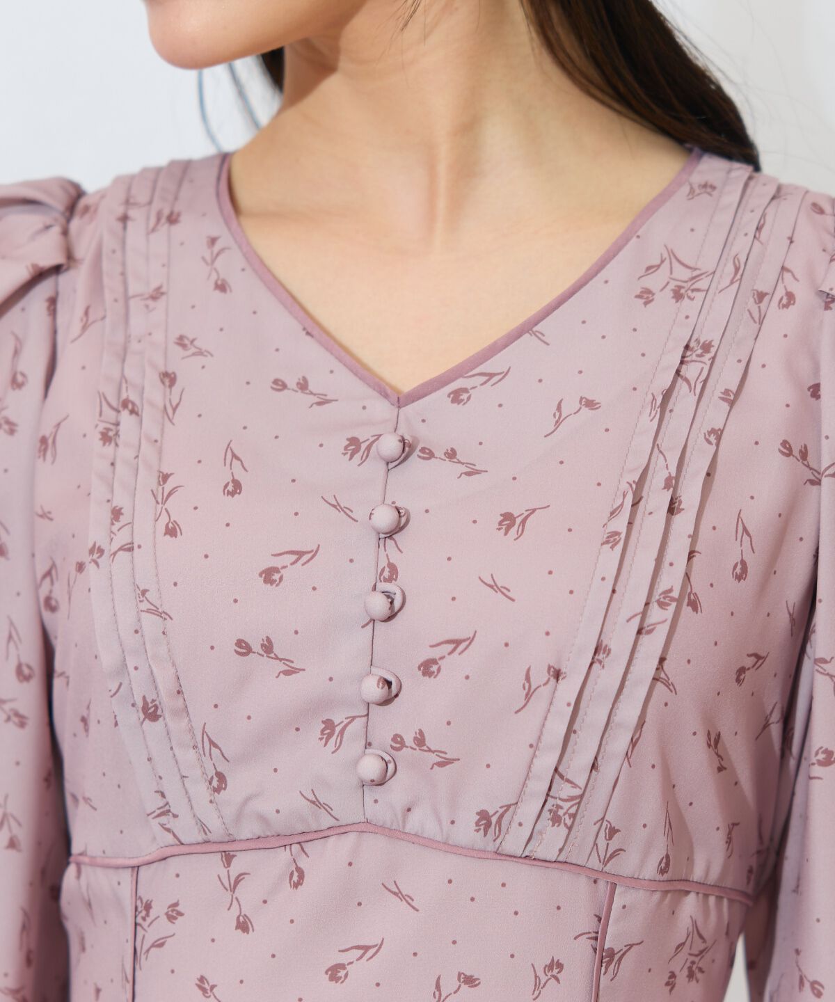 WILLSELECTION「フラワードットパイピングフレアワンピース」|ワンピース|