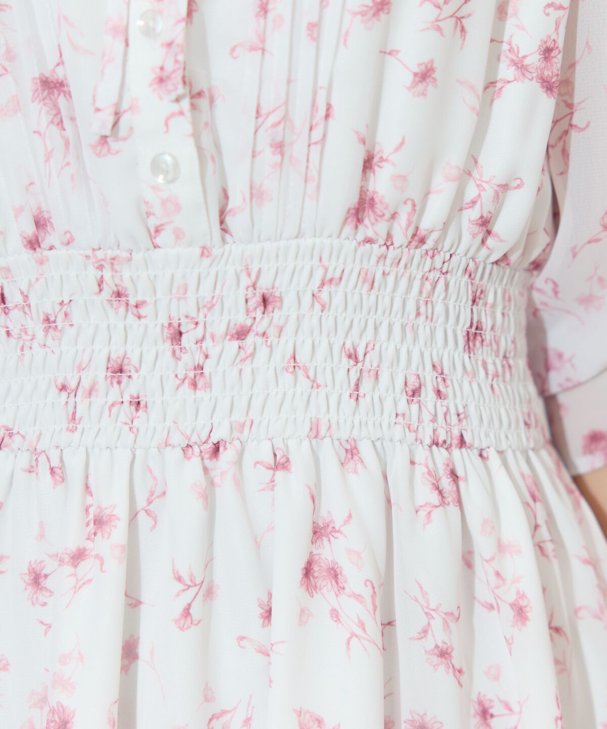 WILLSELECTION「ピンタックウエストシャーリングフラワーワンピース」|ワンピース|