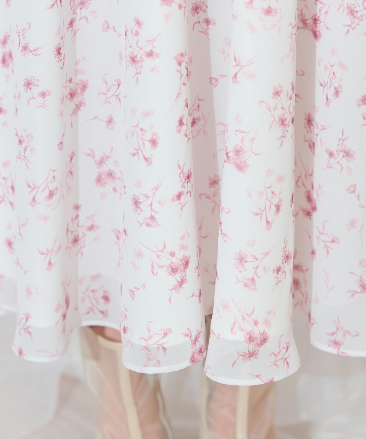 WILLSELECTION「ピンタックウエストシャーリングフラワーワンピース」|ワンピース|