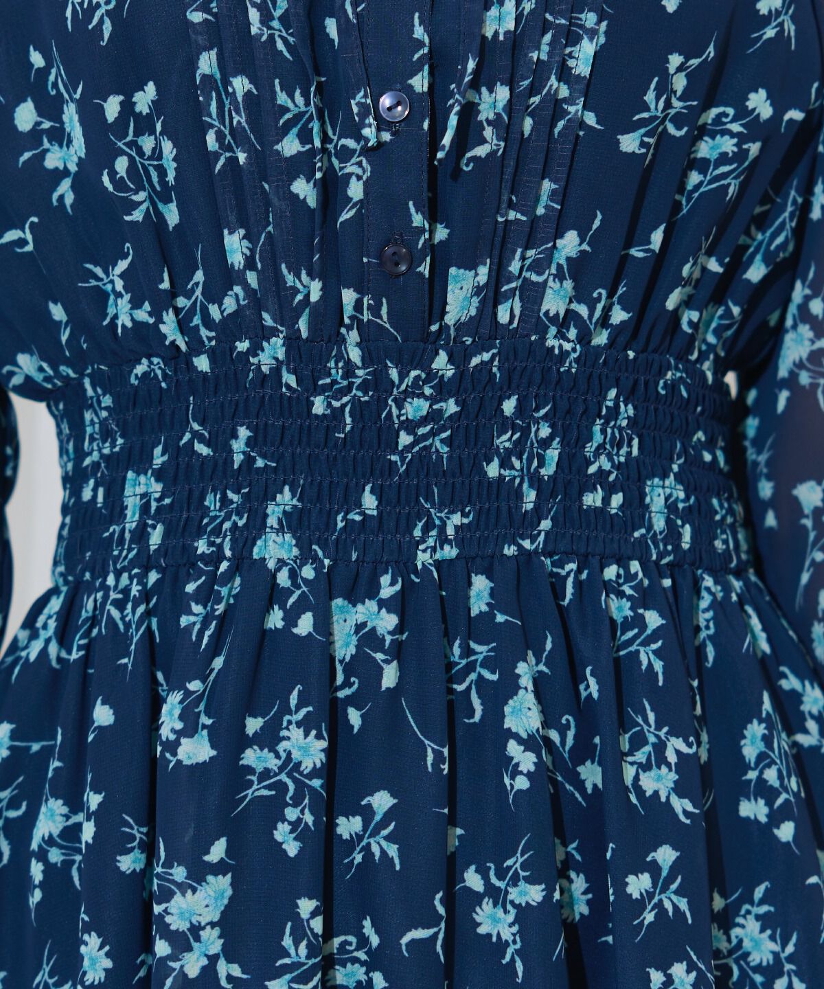 WILLSELECTION「ピンタックウエストシャーリングフラワーワンピース」|ワンピース|