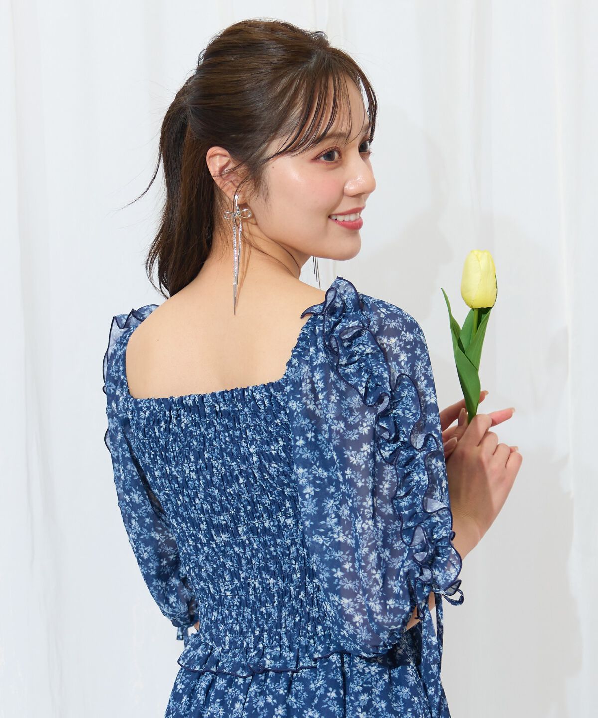 WILLSELECTION「ミニフラワーシャーリングワンピース」|ワンピース|