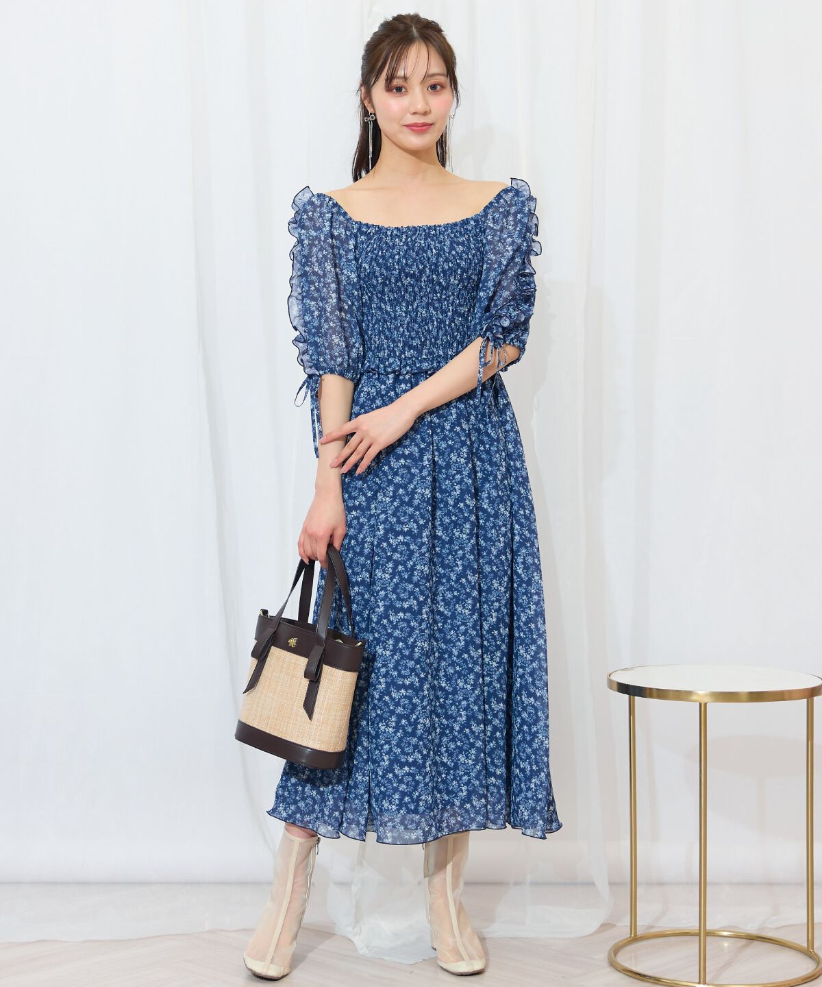 WILLSELECTION「ミニフラワーシャーリングワンピース」|ワンピース|