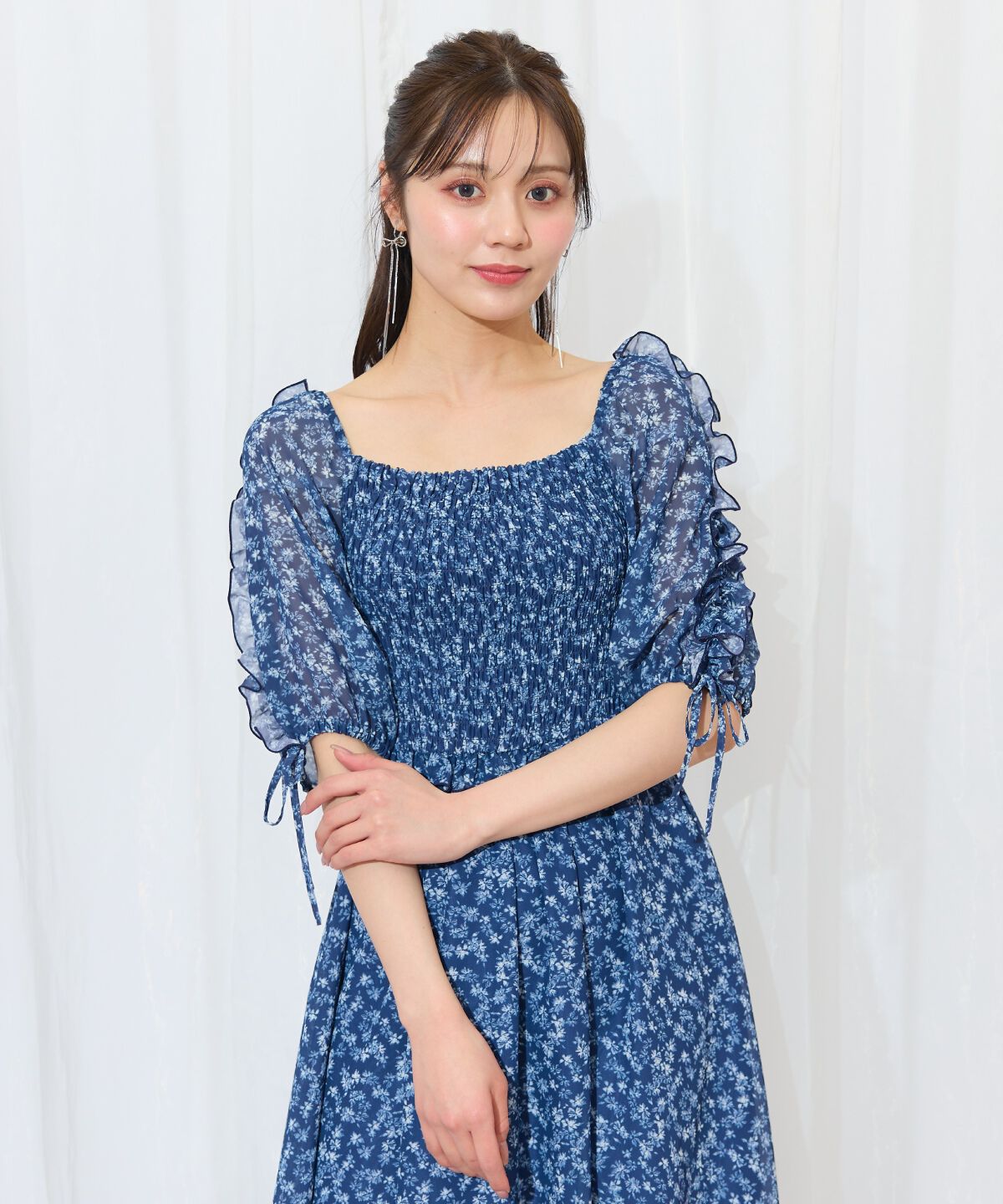 WILLSELECTION「ミニフラワーシャーリングワンピース」|ワンピース|