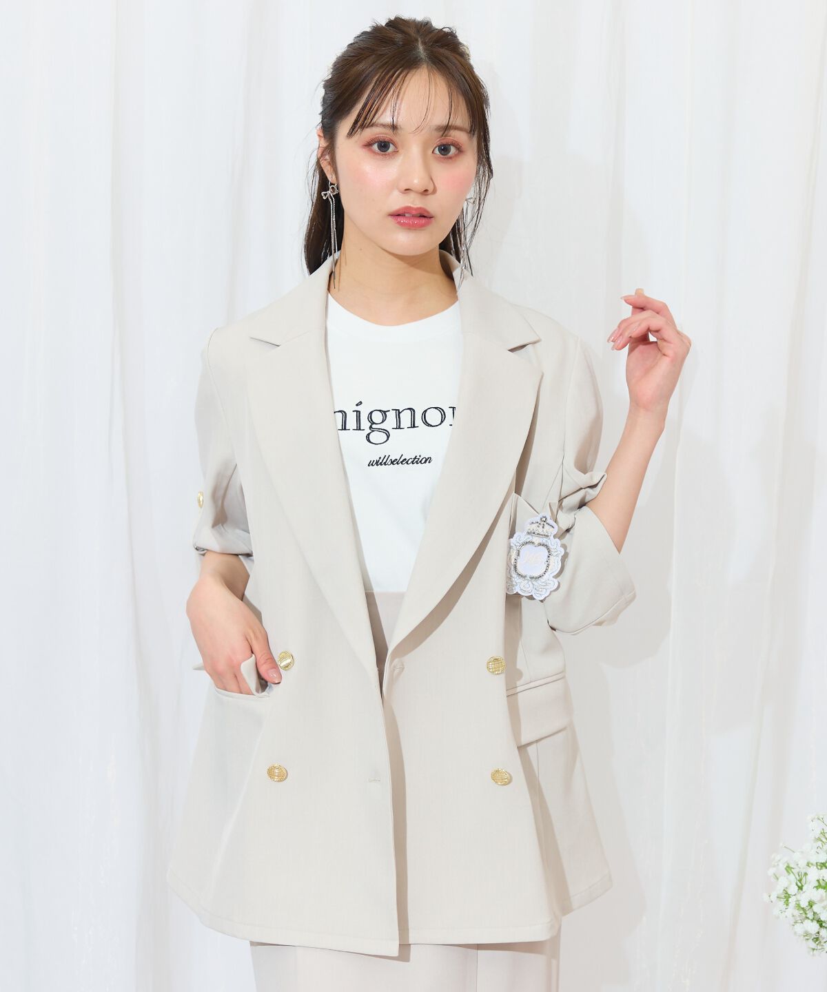 WILLSELECTION「エンブレム付きテーラードジャケット」|テーラードジャケット|