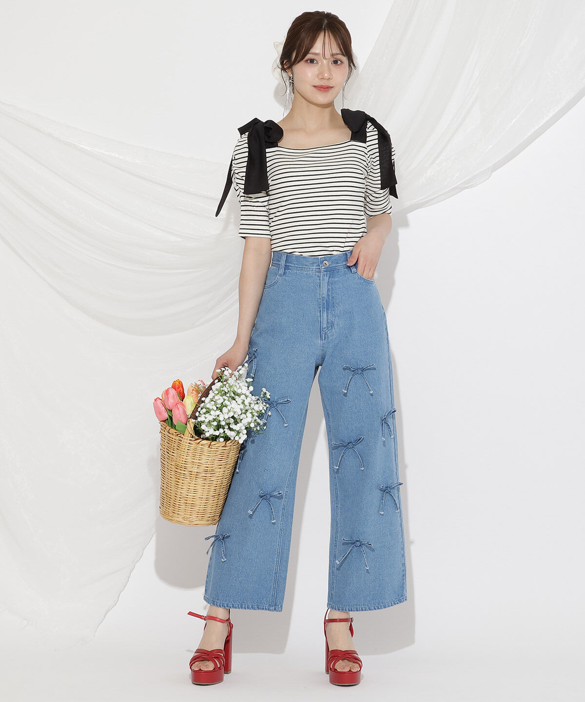 WILLSELECTION「リボンモチーフデニムパンツ」|その他|