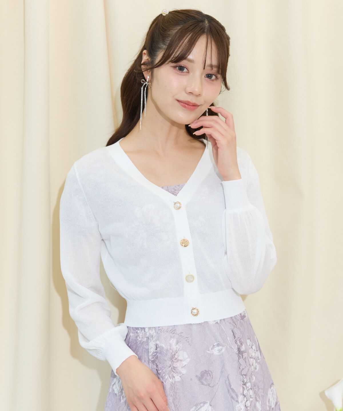 WILLSELECTION「アソートボタンシアーカーディガン」|カーディガン|