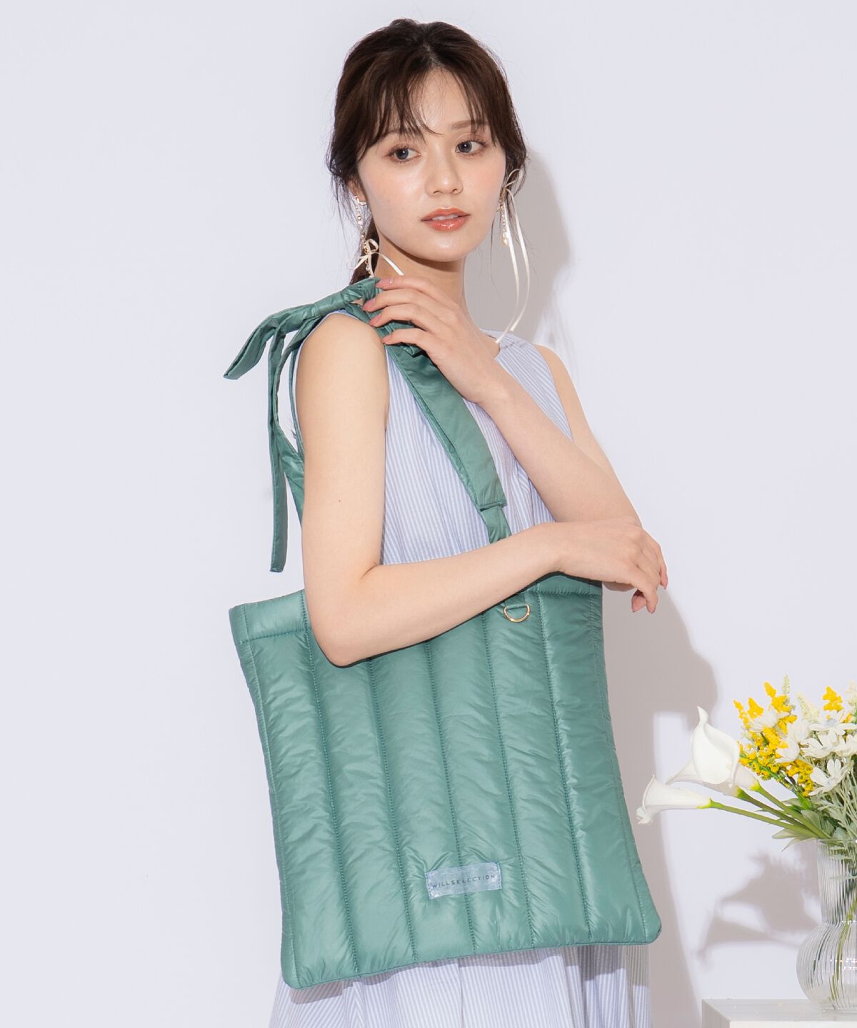 WILLSELECTION「リボンショルダーキルティングトート」|トートバッグ|