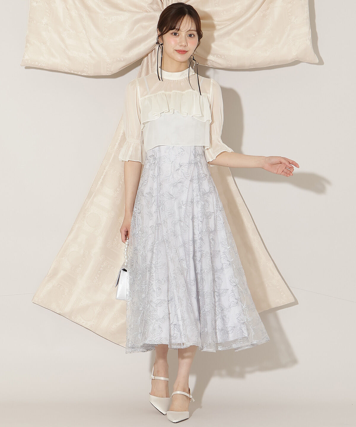 WILLSELECTION「フリル切り替えシフォンブラウス」|シャツ・ブラウス|