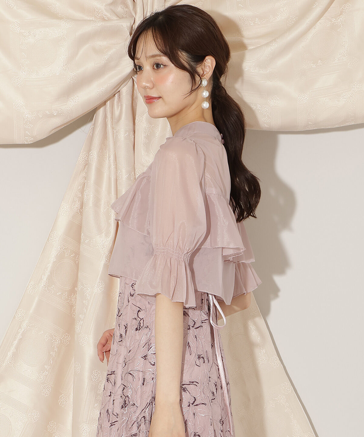 WILLSELECTION「フリル切り替えシフォンブラウス」|シャツ・ブラウス|