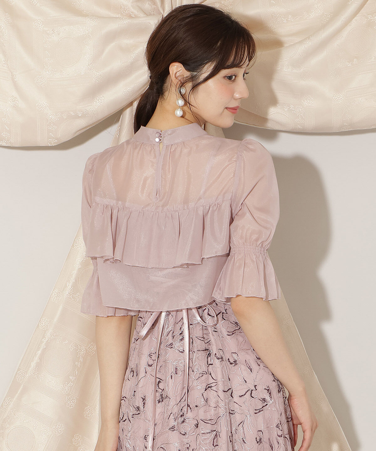 WILLSELECTION「フリル切り替えシフォンブラウス」|シャツ・ブラウス|