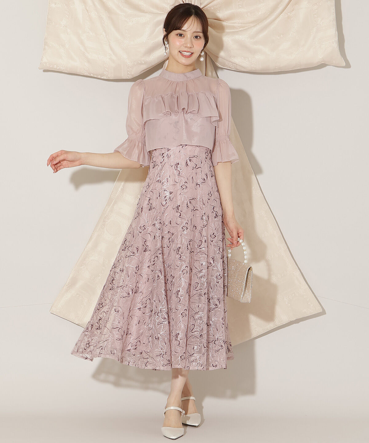 WILLSELECTION「フリル切り替えシフォンブラウス」|シャツ・ブラウス|