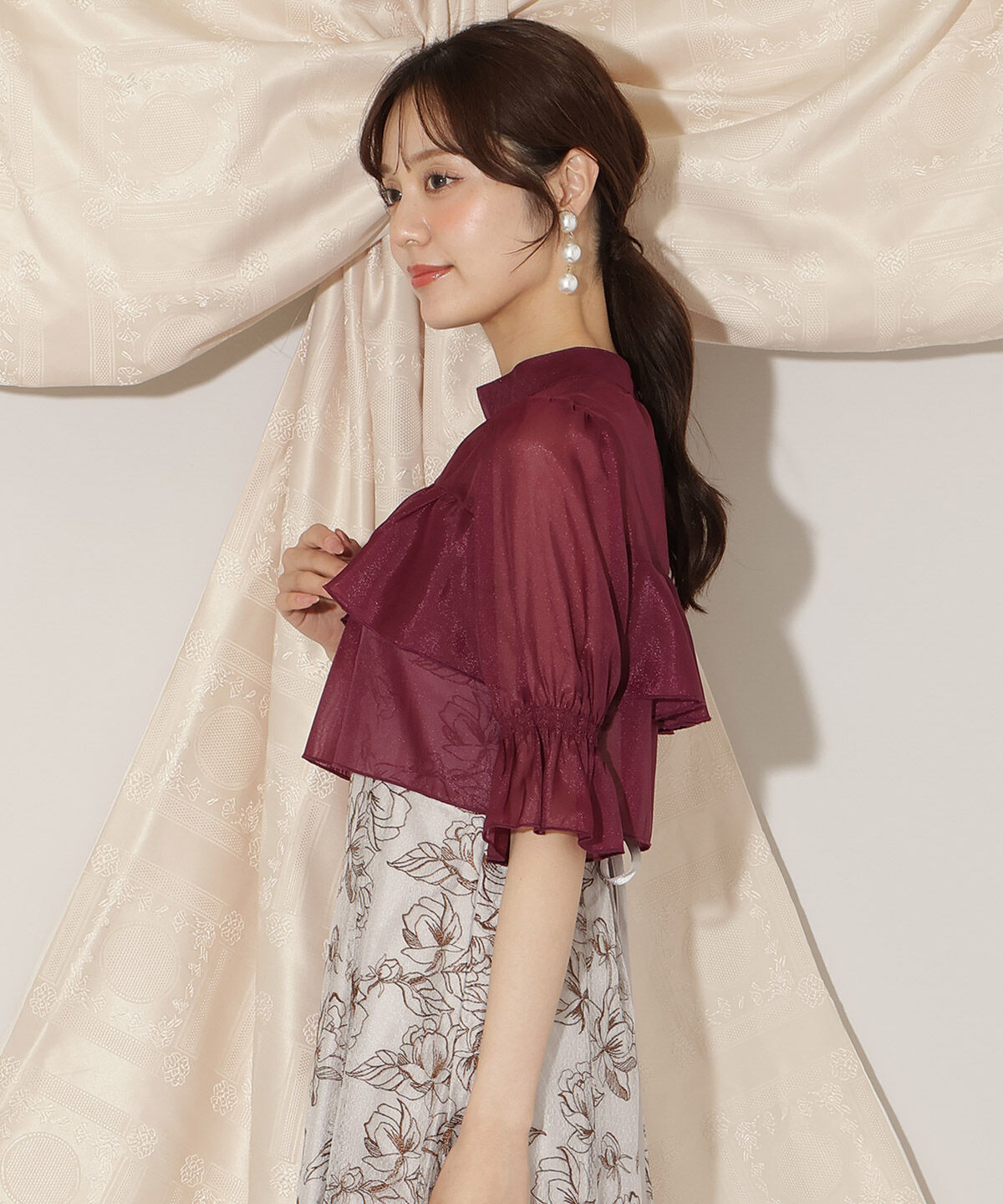 WILLSELECTION「フリル切り替えシフォンブラウス」|シャツ・ブラウス|