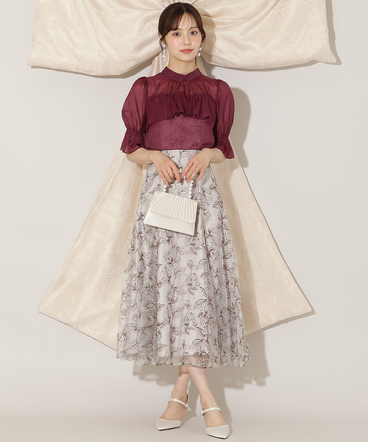 WILLSELECTION「フリル切り替えシフォンブラウス」|シャツ・ブラウス|