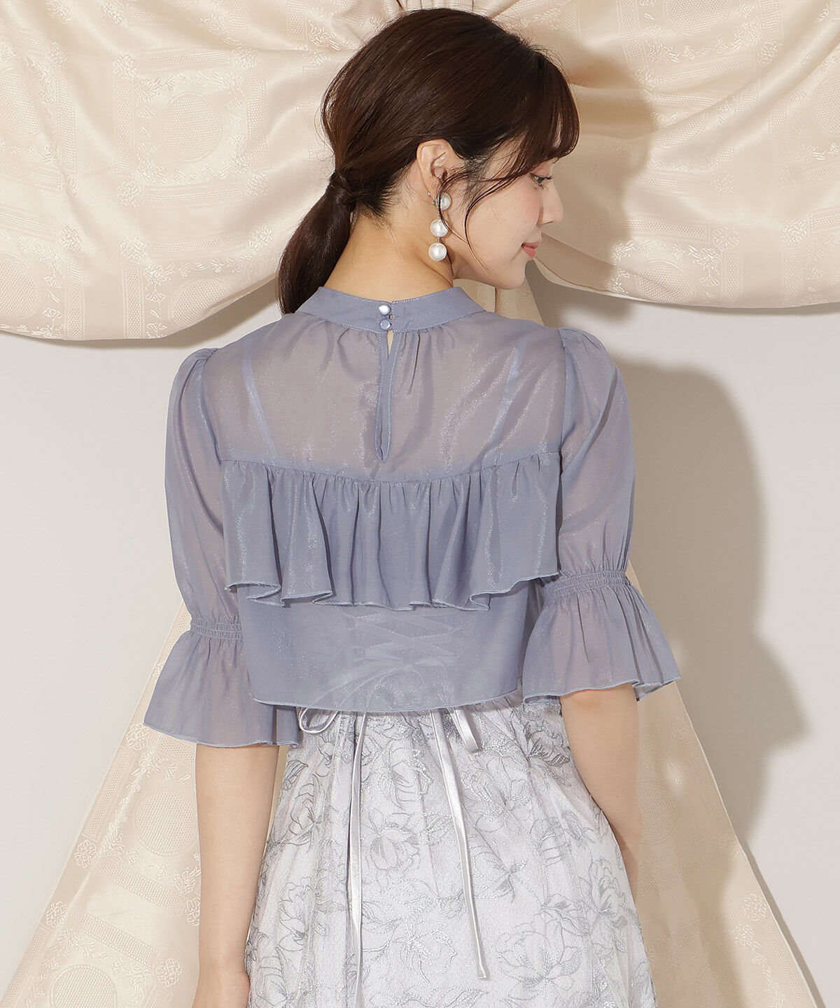 WILLSELECTION「フリル切り替えシフォンブラウス」|シャツ・ブラウス|