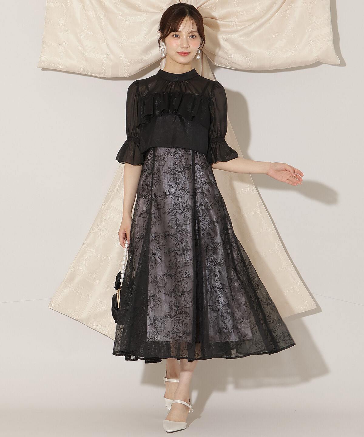 WILLSELECTION「フリル切り替えシフォンブラウス」|シャツ・ブラウス|