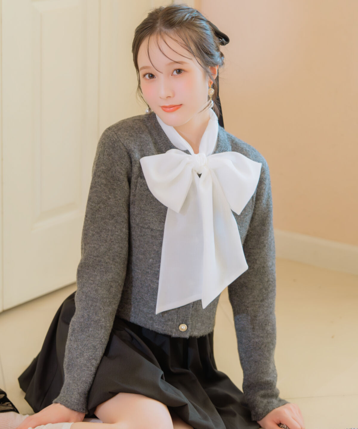 WILLSELECTION「モヘアライクニットジャケット」|カーディガン|ﾁｬｺｰﾙｸﾞﾚｰ