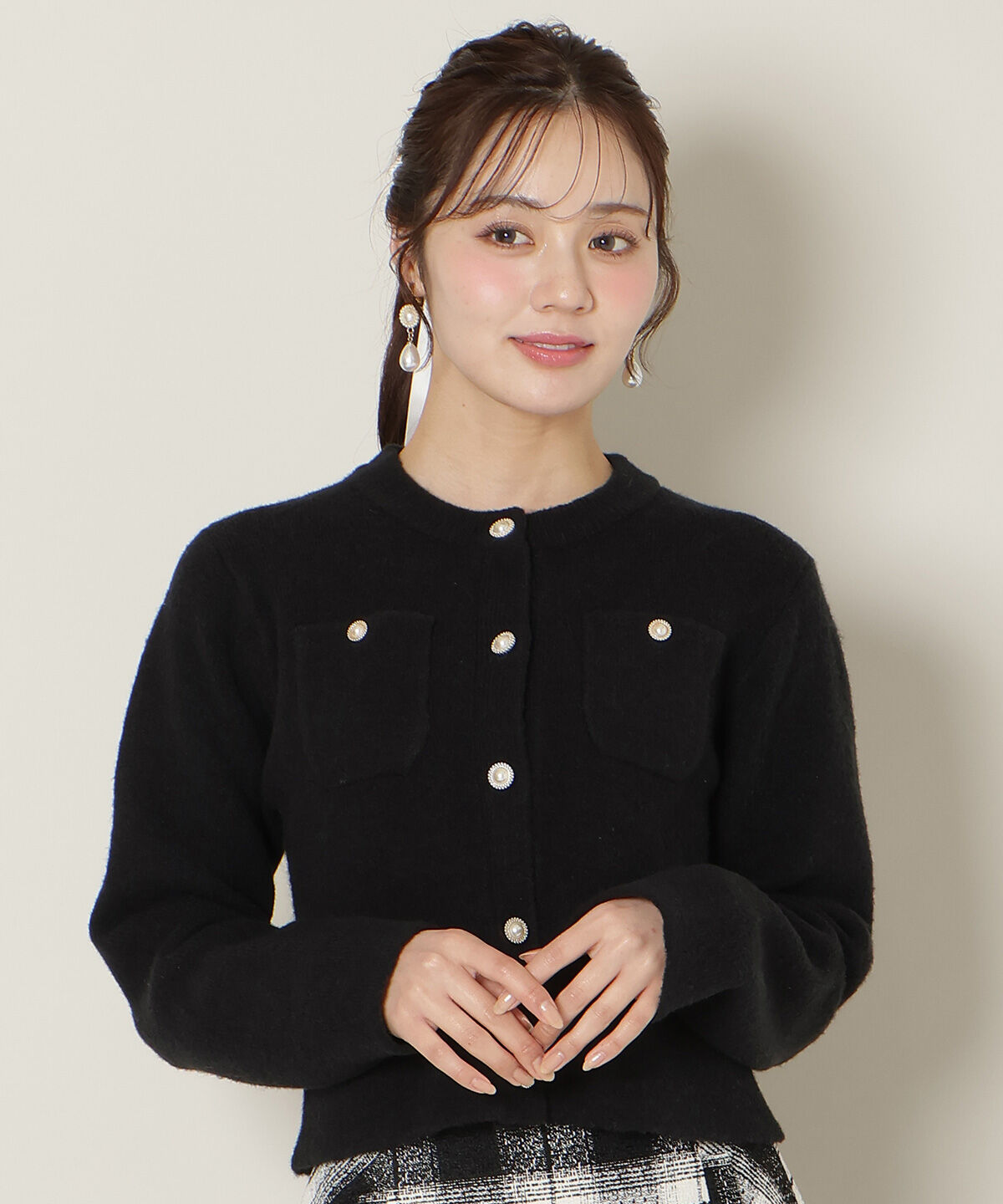 WILLSELECTION「モヘアライクニットジャケット」|カーディガン|ブラック