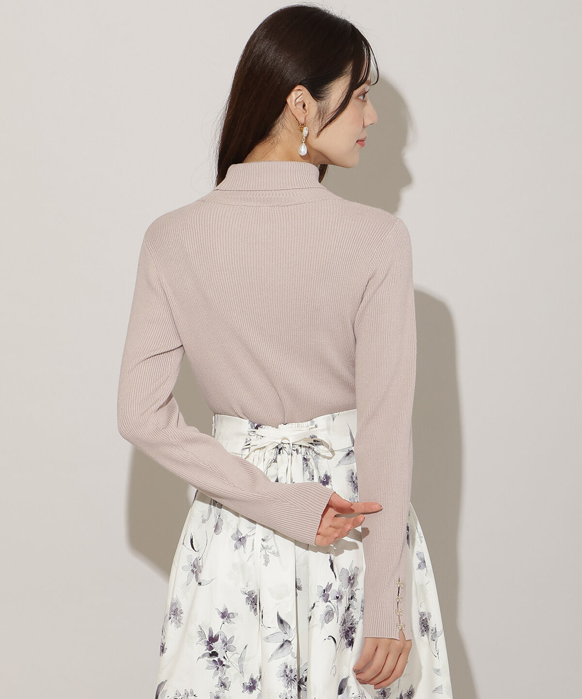 WILLSELECTION「袖口リボンリブタートルニット」|ニット・セーター|