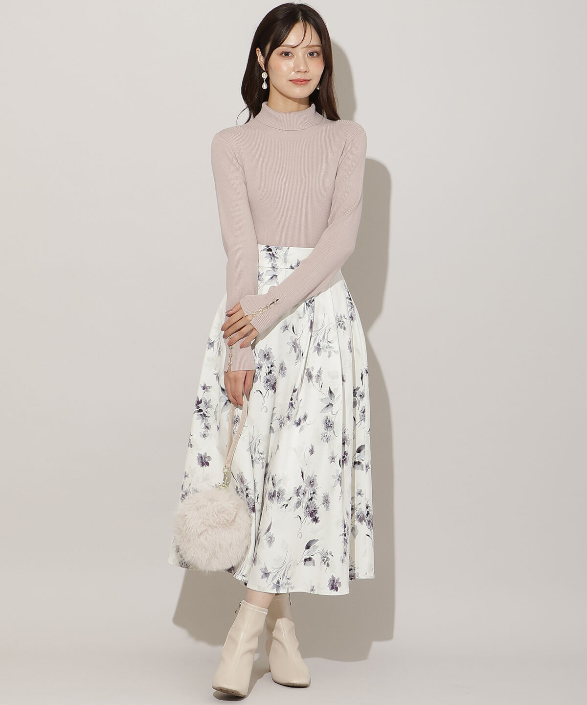 WILLSELECTION「袖口リボンリブタートルニット」|ニット・セーター|