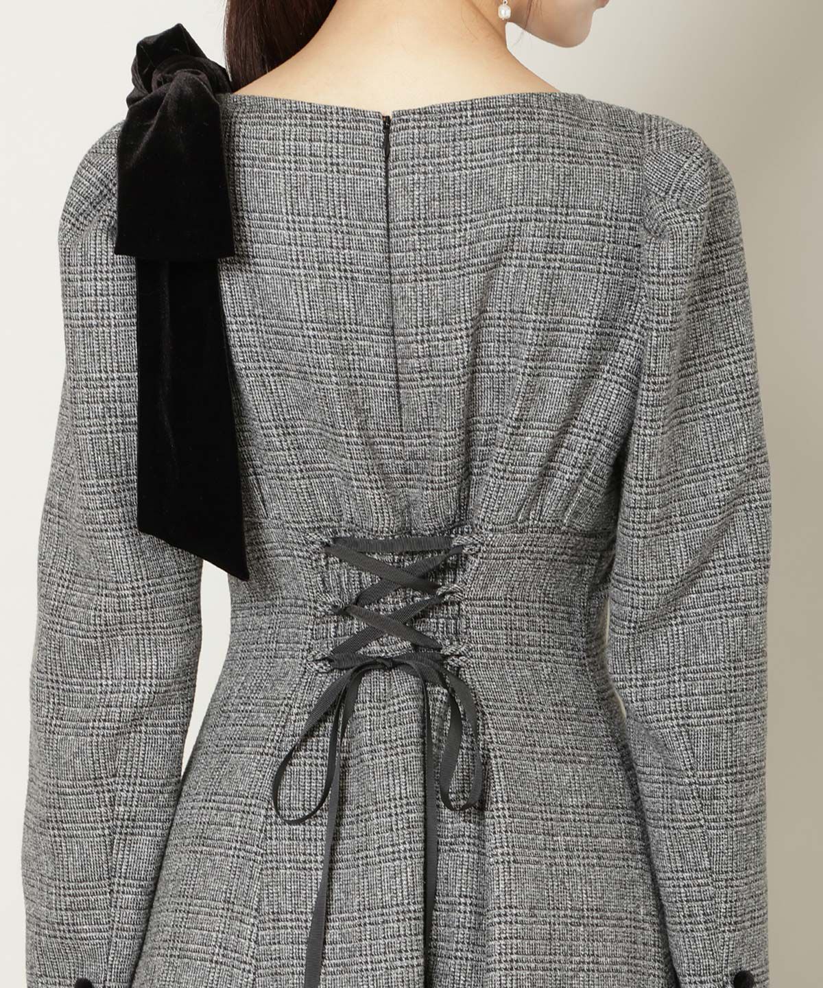 WILLSELECTION「アシメリボンボートネックフレアワンピース」|ワンピース|