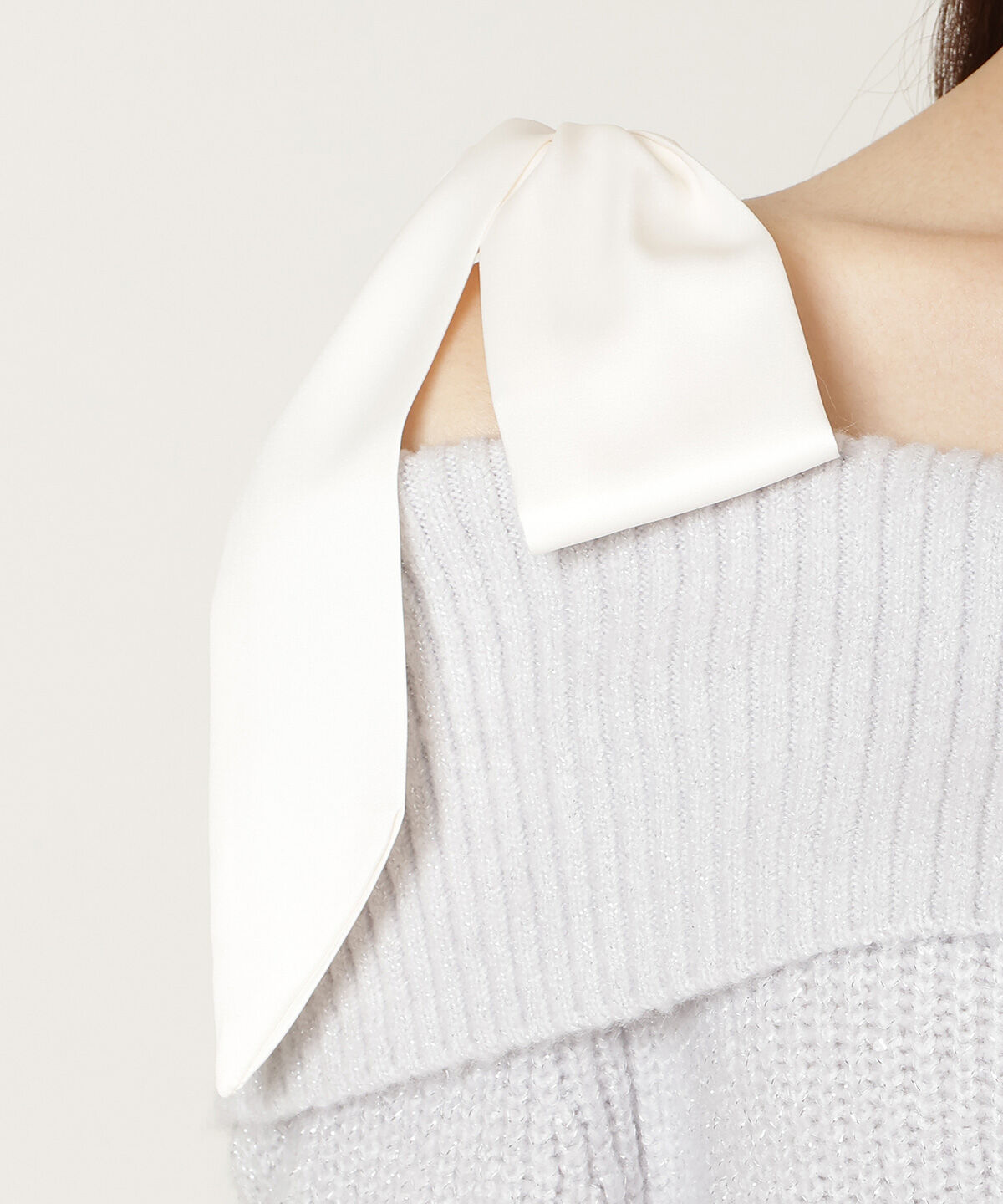 WILLSELECTION「リボンショルダーオフショルニットワンピース」|ワンピース|