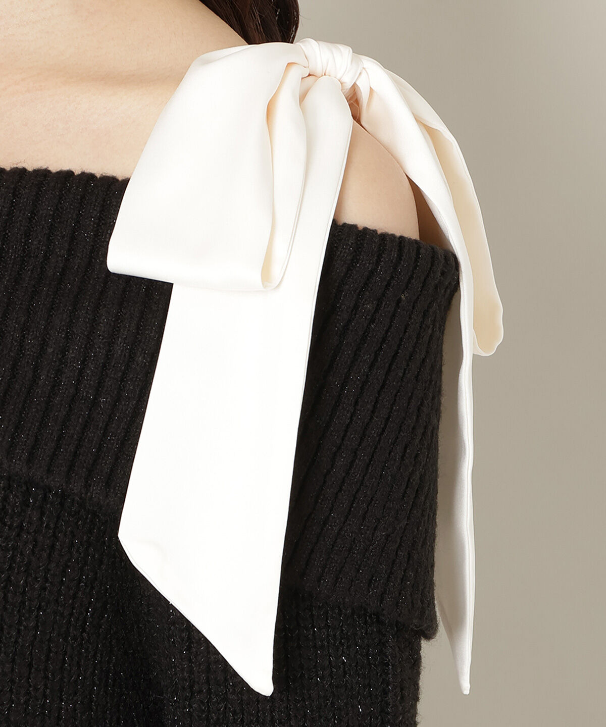 WILLSELECTION「リボンショルダーオフショルニットワンピース」|ワンピース|