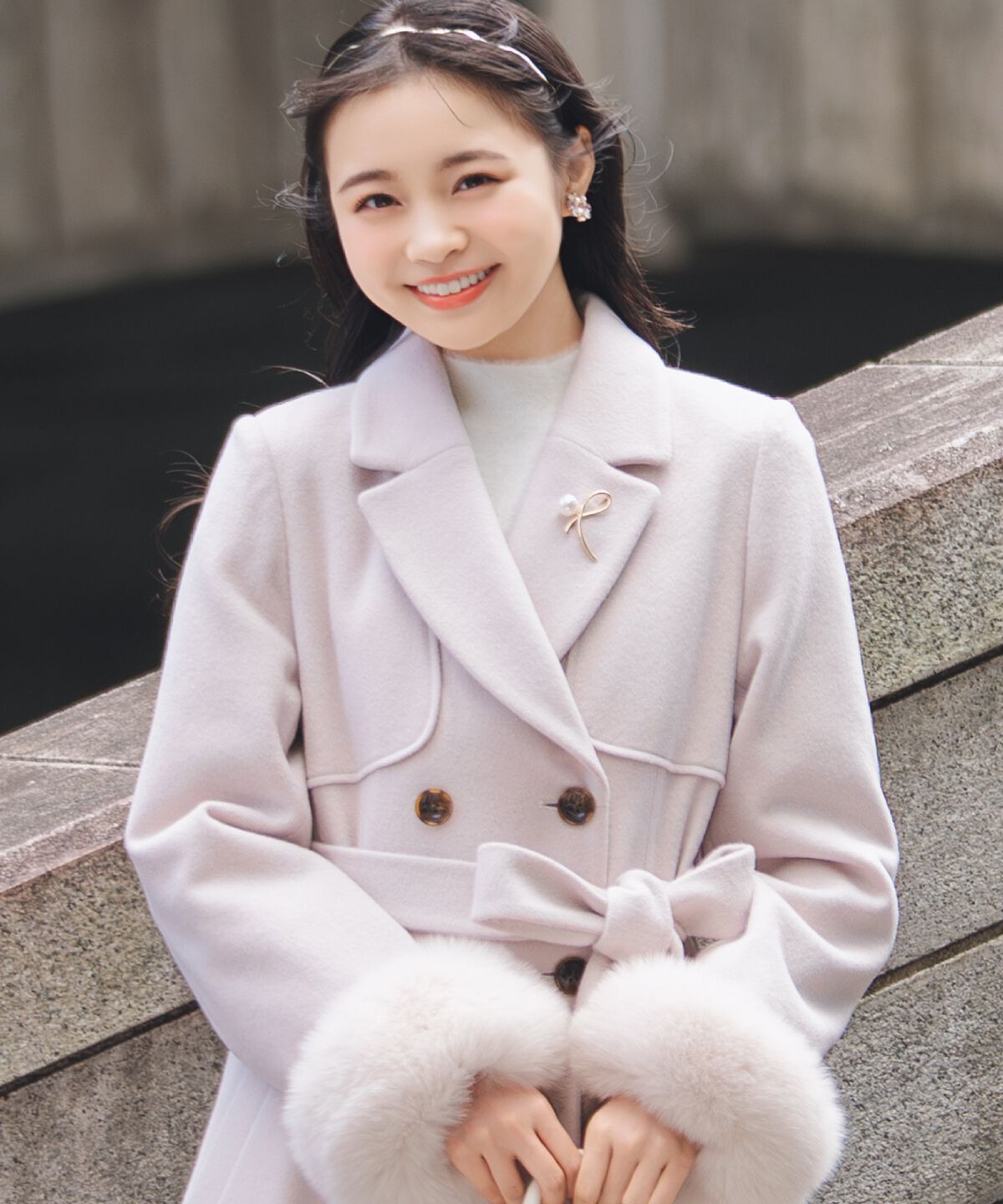 WILLSELECTION「リアルファー付きウールフレアコート」|その他|