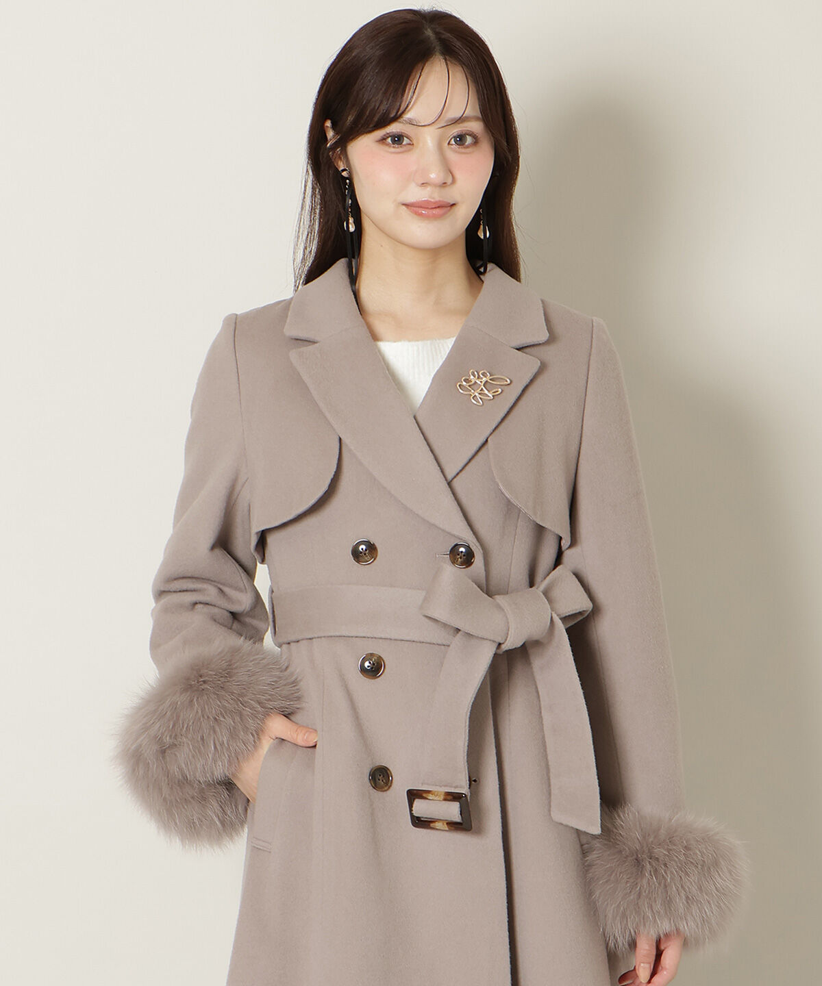 WILLSELECTION「リアルファー付きウールフレアコート」|その他|