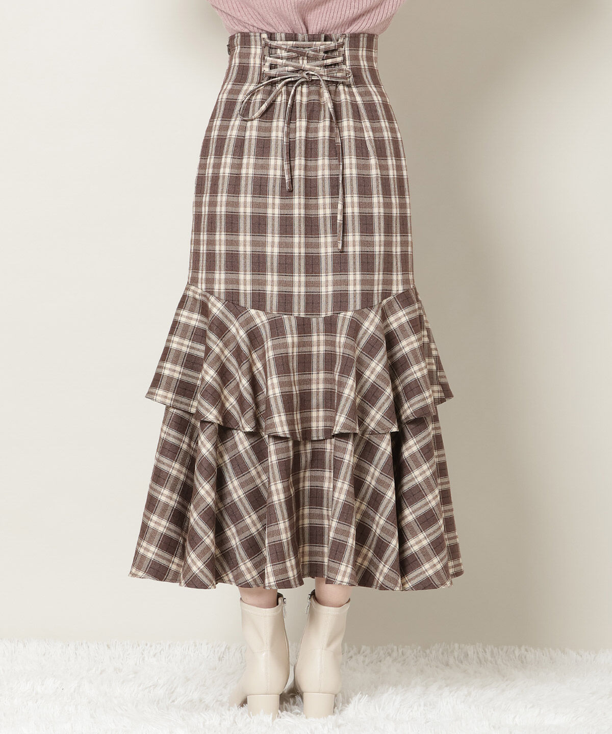 WILLSELECTION「スリットデザインラッフルハイウエストスカート」|フレア|