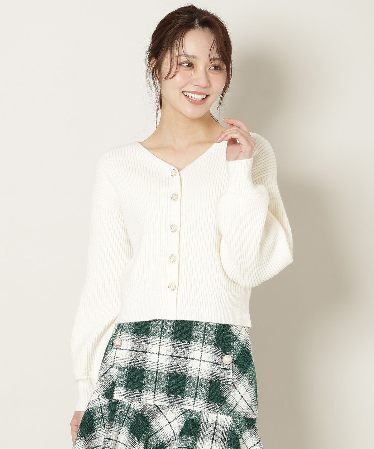 WILLSELECTION「Vネックチョーカーリブニット」|ニット・セーター|