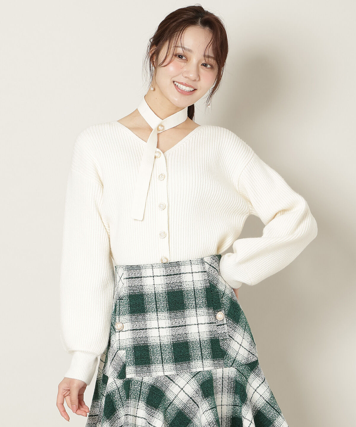 WILLSELECTION「Vネックチョーカーリブニット」|ニット・セーター|