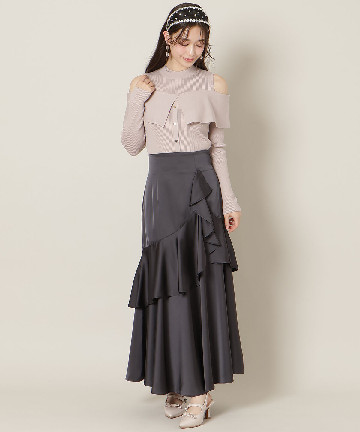 WILLSELECTION「オープンショルダーレイヤードニット」|ニット・セーター|